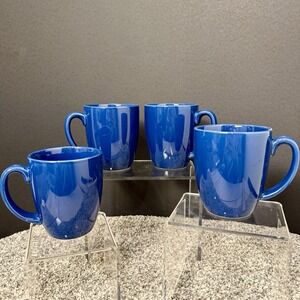 Corelle Coordinates Dark Blue Stoneware Mugs Coffee Cups Set Of 4